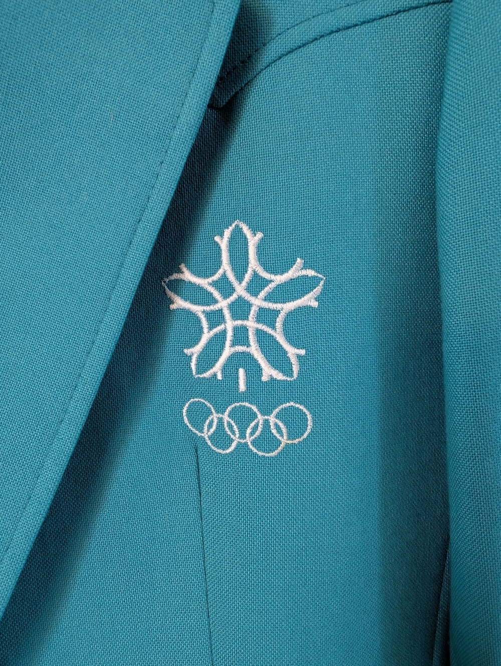 1988 XV Olympic Winter Games - Teal Men's Blazer with Olympic Embroidered Logo - Picture 2 of 16
